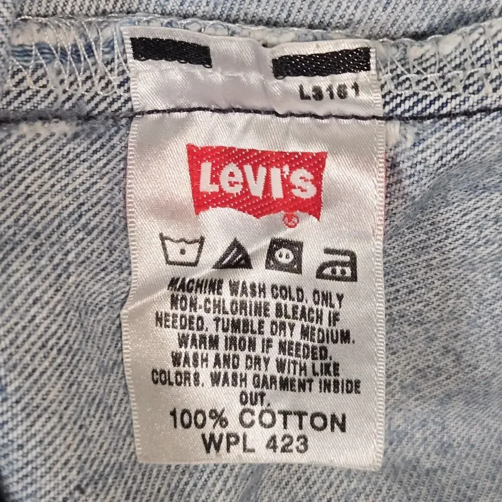Levi’s 501 Jeans Mens 34x29 Light Wash Distressed Button Fly Straight Leg